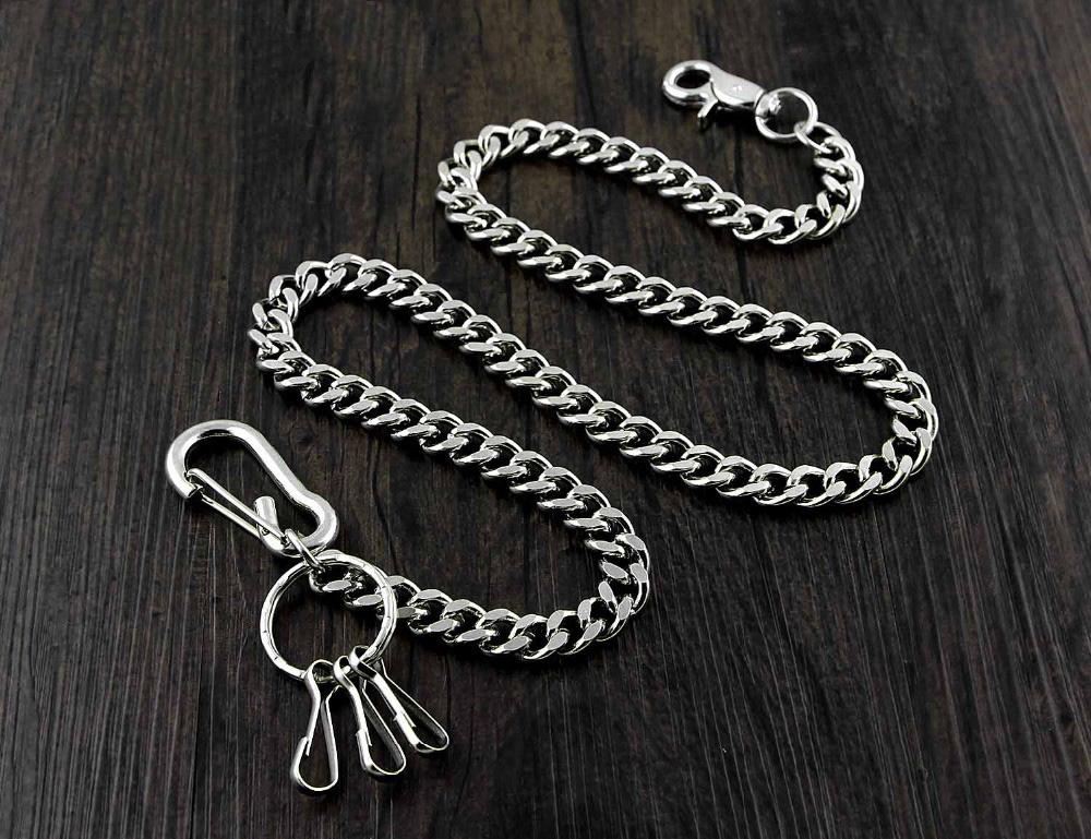 BADASS SILVER STAINLESS STEEL MENS Key Chain PANTS CHAIN WALLET CHAIN BIKER WALLET CHAIN FOR MEN