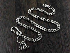 BADASS SILVER STAINLESS STEEL MENS Key Chain PANTS CHAIN WALLET CHAIN BIKER WALLET CHAIN FOR MEN
