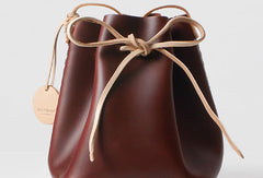 Handmade Leather bucket cute bag purse shoulder bag small phone crossbody bag