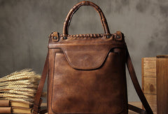 Handmade Leather handbag purse shoulder bag for women leather shopper bag