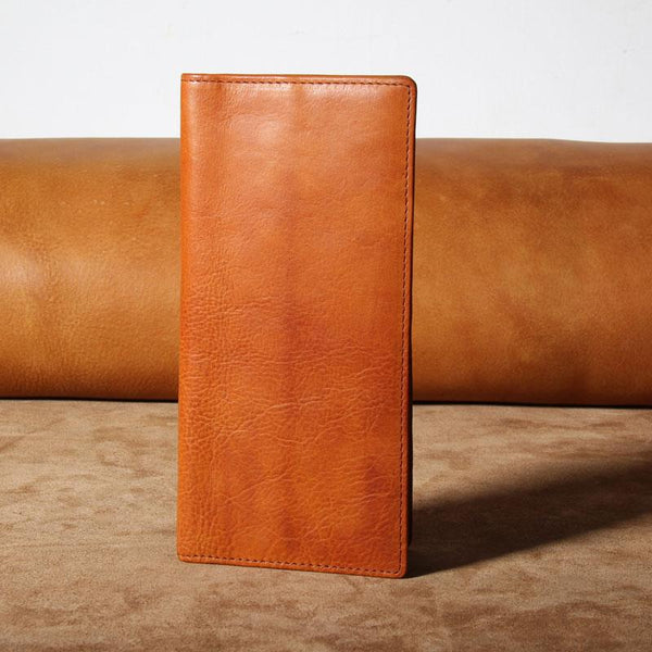 Genuine Leather Mens Cool Long Leather Wallet - Back View