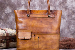 Genuine Leather Handbag Vintage Tote Bag Crossbody Bag Shoulder Bag Purse For Women - EverHandmade