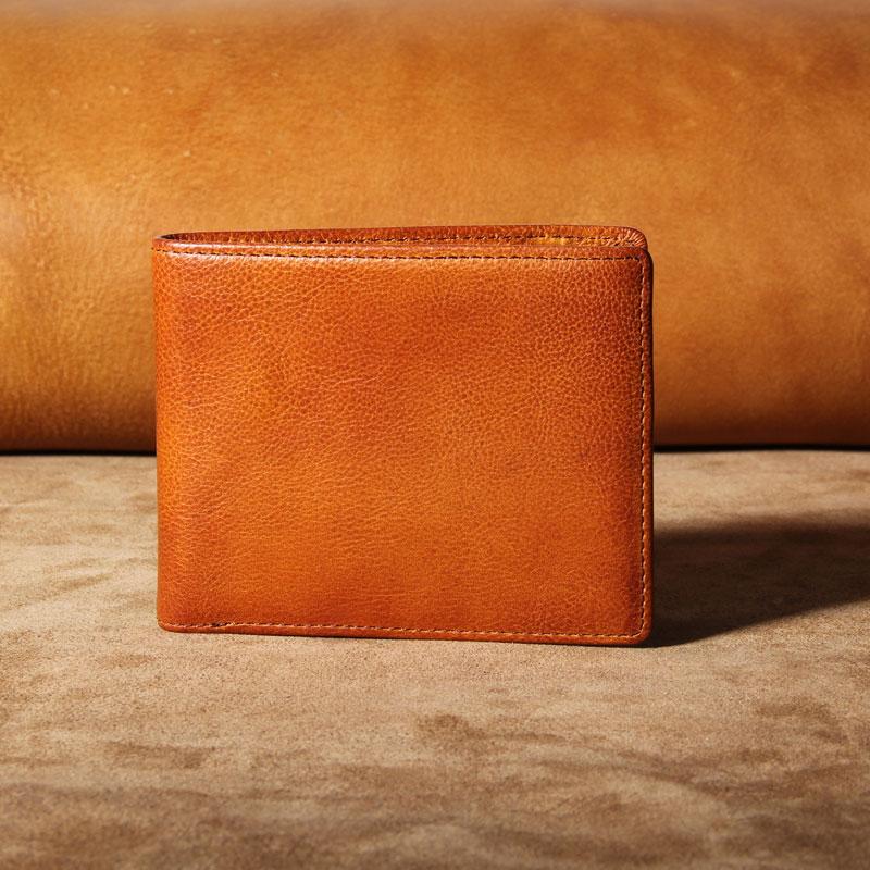 Handmade Genuine Leather Mens Cool Slim Leather Billfold Wallet Men billfold Wallets Bifold for Men