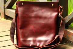 Genuine Leather Mens Cool Messenger Bag iPad Bag Chest Bag Bike Bag Cycling Bag For Men