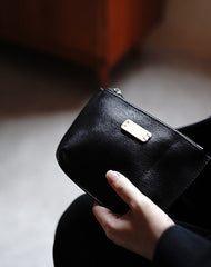 Vintage Tan Leather Zipper Wallet Womens Zip Around Wallets Tan Ladies Zipper Clutch Wallet for Women
