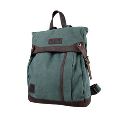 Lake Green Canvas Mens Large 14'' Laptop Rucksack Backpack College Backpack Travel Backpack for Men