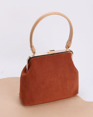 Vintage Leather Womens Frame Handbag Frame Purse Handbag for Women
