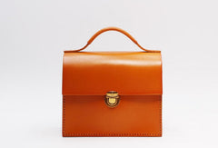 Handmade Leather Handbag Square Purse Crossbody Shoulder Bag for Girl Women Lady - EverHandmade