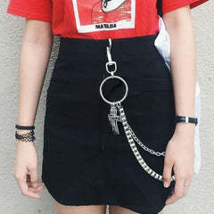 Cool Men's Womens Cross Double Stainless Steel jeans chain jean chain Pants Chain Biker Wallet Chain For Men
