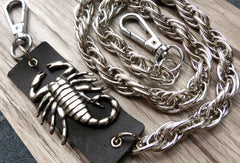 Sliver biker trucker punk scorpion hook wallet Chain for chain wallet biker wallet trucker wallet - EverHandmade