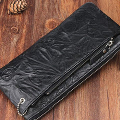Handmade Leather Mens Cool Long Leather Wallet Detachable Clutch Wallet for Men