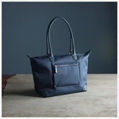 Womens Light Gray Nylon Shoulder Tote Small Light Gray&Yellow Nylon Handbag Purse for Ladies