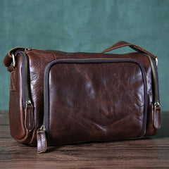Leather Mens Cool Shoulder Bag Barrel Bag Messenger Bag for men