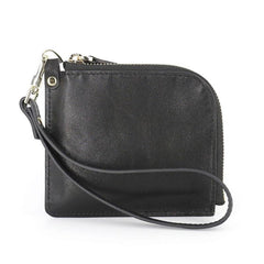Leather Mens Zipper Small Wallet Wristlet Wallet Clutch Wallet Small Wallet for Men