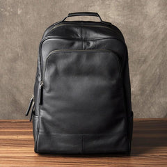 Cool Leather Mens Backpack Large Black Travel Backpack Hiking Backpack for men