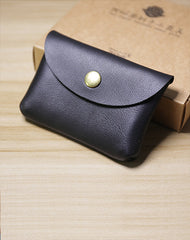 Cute Women Black Leather Card Wallet Mini Coin Wallets Slim Card Holder Wallets For Women