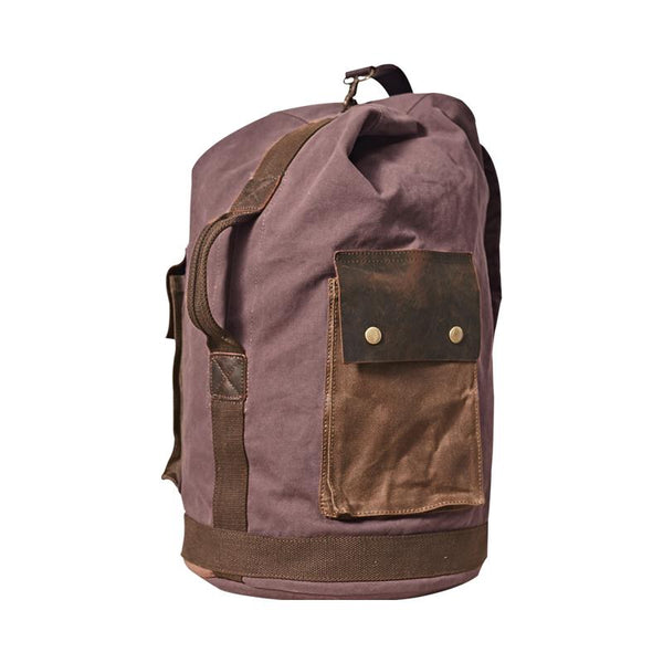 Waxed Canvas Leather Mens Large Backpack Canvas Travel Backpack Barrel Travel Ba NXX01882038