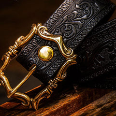Handmade Black Leather Mens Belts Custom Cool Leather Men Belt for Men