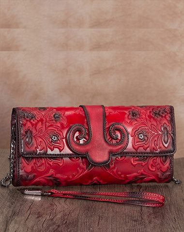 Vintage Sunflowers Tan Leather Wristlet Wallet Womens Floral Shoulder Wallet Pur WW03681083
