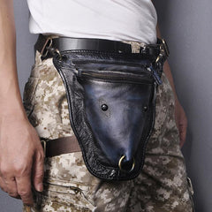 Vintage Brown LEATHER MEN'S Ox Fanny Pack - Side View