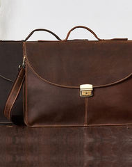 Leather Mens Vintage Briefcase 13inch laptop Handbags Shoulder Bags For Men