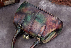 Genuine Leather Handbag Vintage Bag Shoulder Bag Crossbody Bag Clutch Purse For Women - EverHandmade