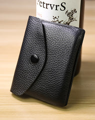 Cute Women Coffee Leather Mini Billfold Wallet Handmade Coin Wallets Slim Change Wallets For Women