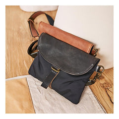 Cool Canvas Leather Mens Messenger Shoulder Bag Small Canvas Side Bag Courier Bags for Men