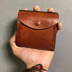 Handmade Genuine Leather Mens Cool Slim Leather Billfold Wallet Men billfold Wallets Bifold for Men