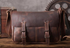 Handmade leather men Briefcase messenger vintage shoulder laptop bag vintage bag - EverHandmade