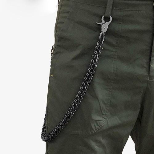 27'' Metal PUNK CHAIN BIKER SILVER Black - Back View