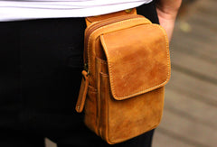 Handmade Leather Mens Cell Phone Holsters Waist Bag Hip Pack Belt Bag for Men - EverHandmade