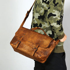 Handmade Leather Mens Cool Shoulder Bag Messenger Bag for men