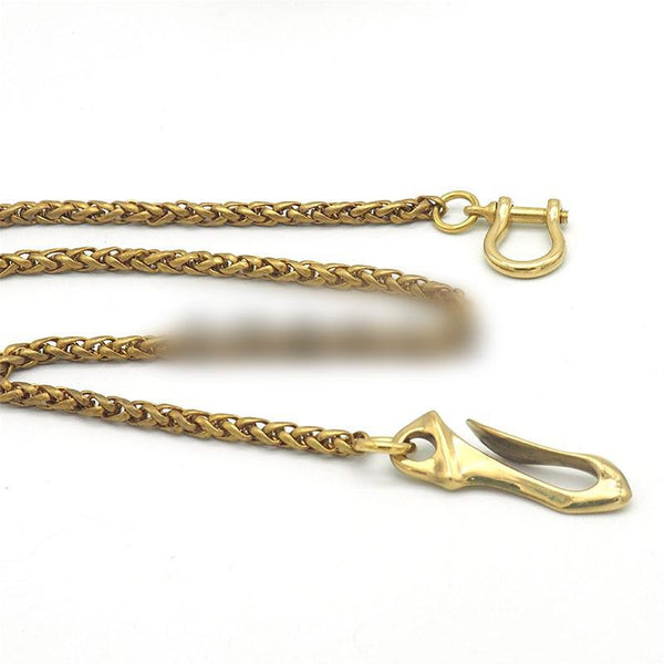 Solid Brass 18'' Wallet Chain Key Chain Gold Wallet Chain Pants Chain For Men DG00362004