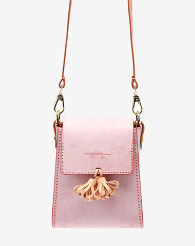 lovely Handmade Leather Womens Mini Purse Makeup Handbags Shoulder Bags for Women