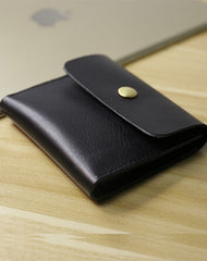 Cute Women Black Leather Card Wallet Coin Wallets Mini Change Wallets For Women