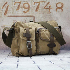 Canvas Mens Khaki Vertical Postman Bag Canvas Black Messenger Bag Courier Bags For Men