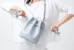 Genuine Leather bucket bag shoulder bag for women leather crossbody bag - EverHandmade