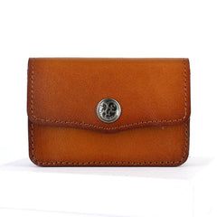 Handmade Leather Mens Change Wallet Card Wallet Front Pocket Wallets Small Wallets for Men
