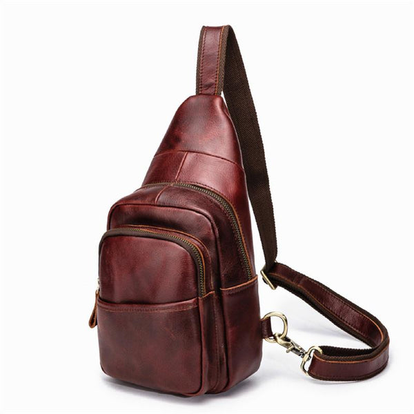 Red Brown Cool LEATHER MENS 8 inches - Back View