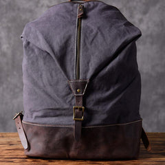 Cool Canvas Leather Mens Backpack Large Travel Backpacks Hiking Backpack for Men