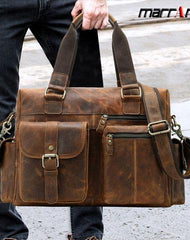 Cool Leather Men Large Overnight Bag Travel Bags Weekender Bags For Men