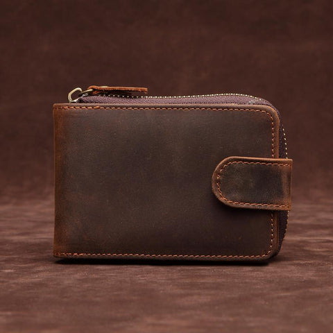 Brown Leather Billfold Cards Wallet for Men Small License Wallet Cards Wallets For Men