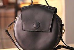 Handmade handbag purse leather round crossbody bag purse shoulder bag for women