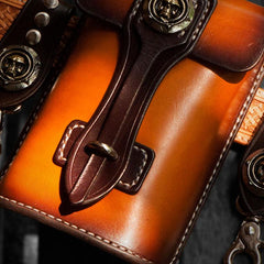 Handmade Biker Leather Belt Pouch Mens Cases Waist Bags Hip Pack Belt Bag for Men