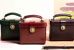 Genuine Leather Handbag Box Cabinet Crossbody Bag Shoulder Bag Purse For Women - EverHandmade
