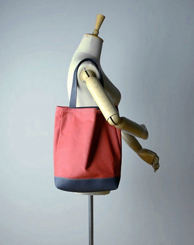 Womens Pink Red Nylon Shoulder Tote Bags Best Nylon Tote Handbag Shopper Bags Purse for Ladies