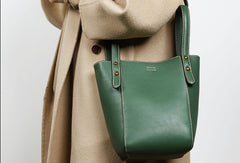 Genuine Leather Cute Bucket Bag Handbag Crossbody Bag Shoulder Bag Women Leather Purse