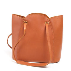 Tan Leather Bucket Bag Small Bucket Bag Purse - Annie Jewel