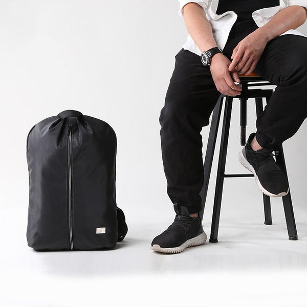 Cool PVC Water Repellent Fabric Men's Black Travel Backpack Large 15.6'' Backpac XFZ00692023